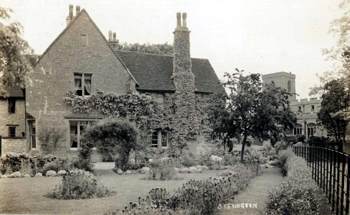 Stevington Vicarage with the church in the background about 1900 [Z1306/112]